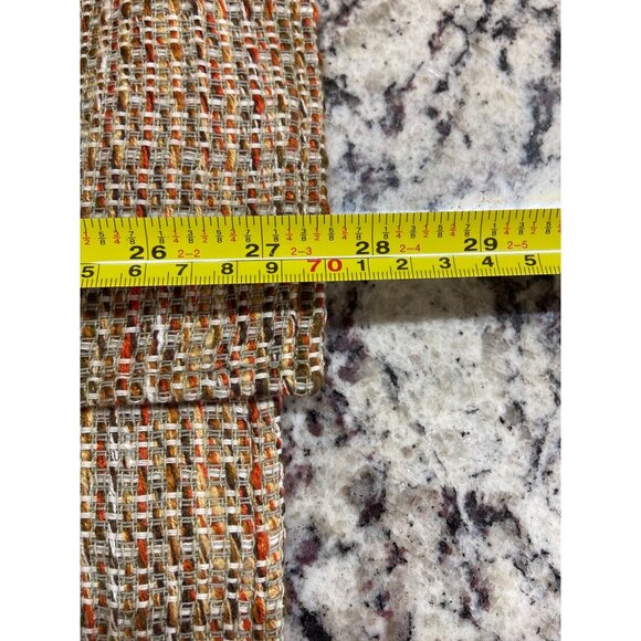 Coldwater Creek Tweed Blazer 14 Beige/Orange Open Front Textured Business Chic - Picture 10 of 11